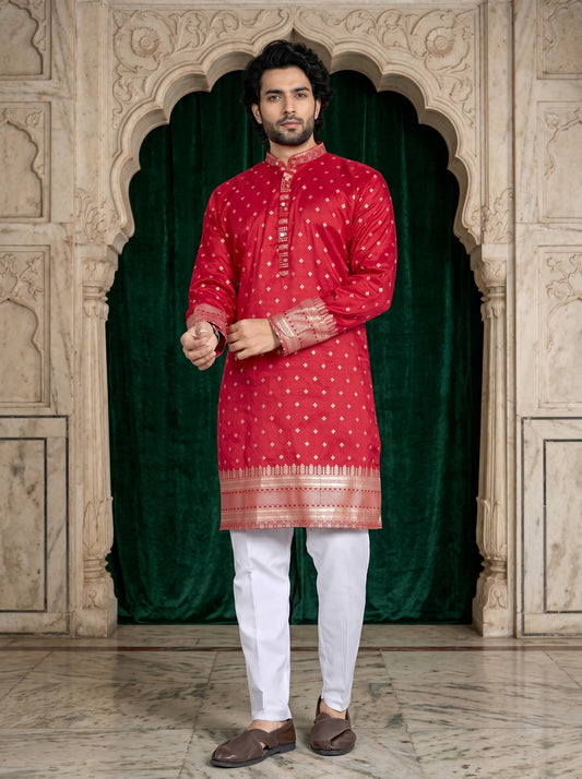 royal red daman jacquard kura