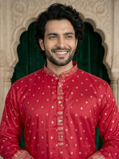 royal red daman jacquard kura