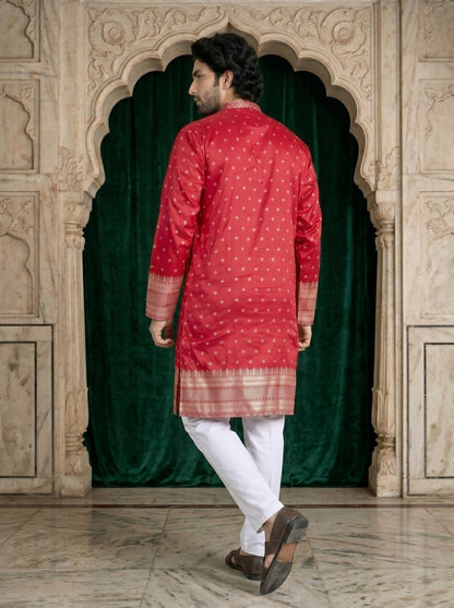 royal red daman jacquard kura