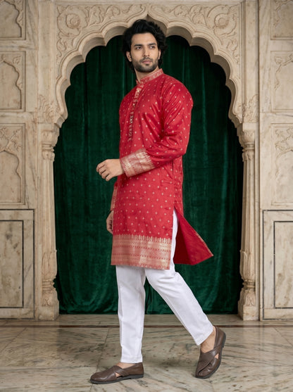 royal red daman jacquard kura
