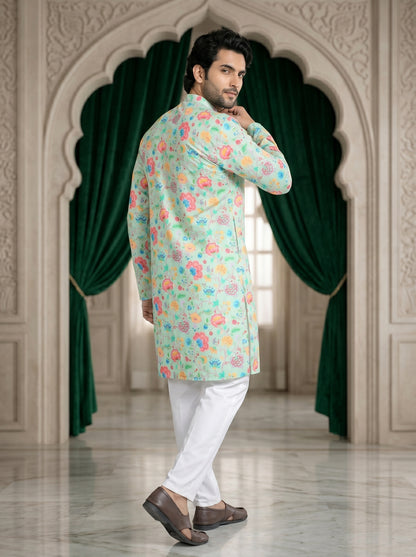 Pista Ethnic Kurta With Floral Print Designer Look