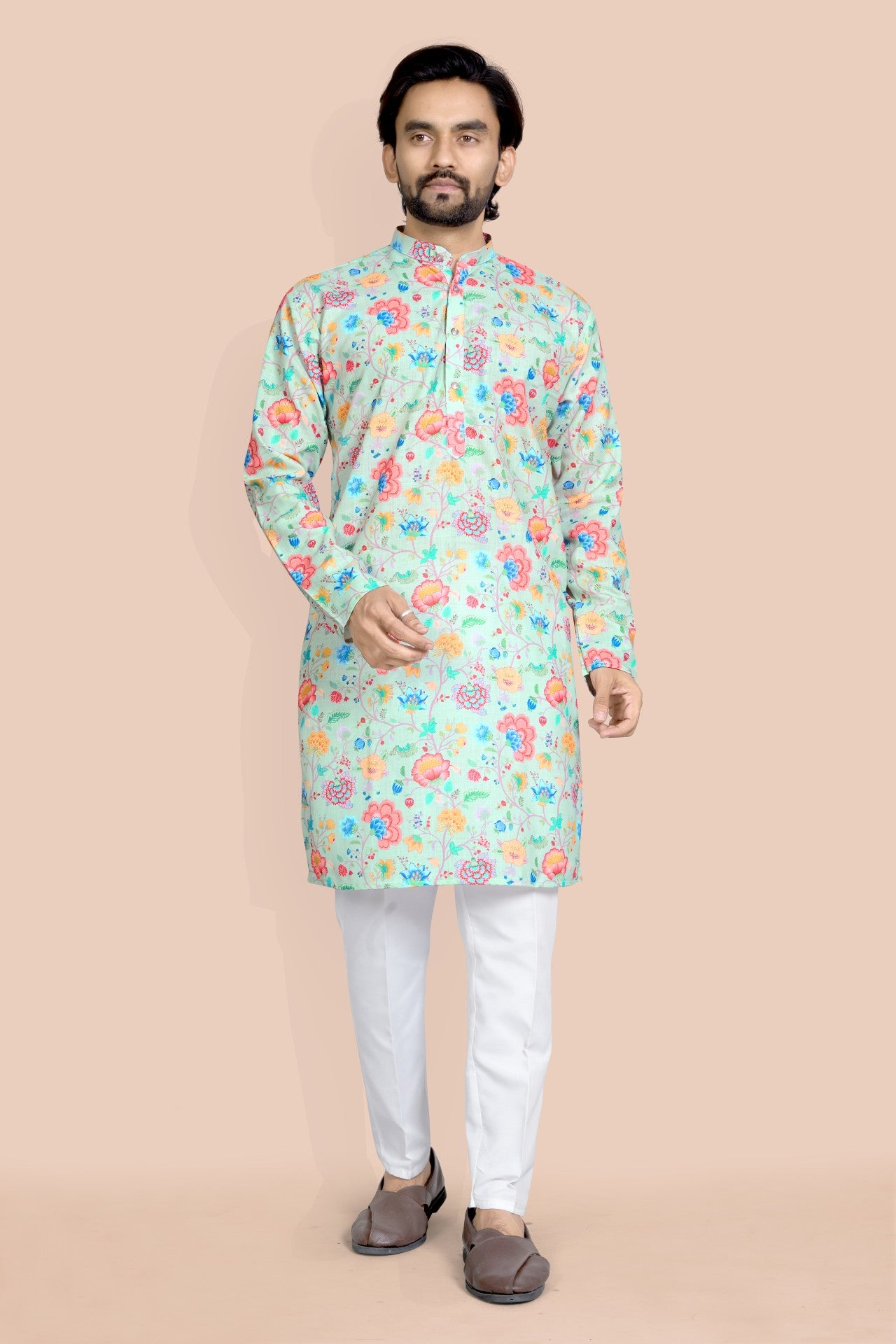 Pista Ethnic Kurta With Floral Print Designer Look