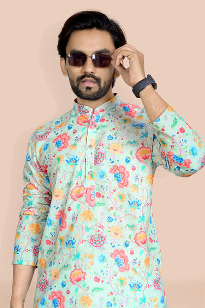 Pista Ethnic Kurta With Floral Print Designer Look