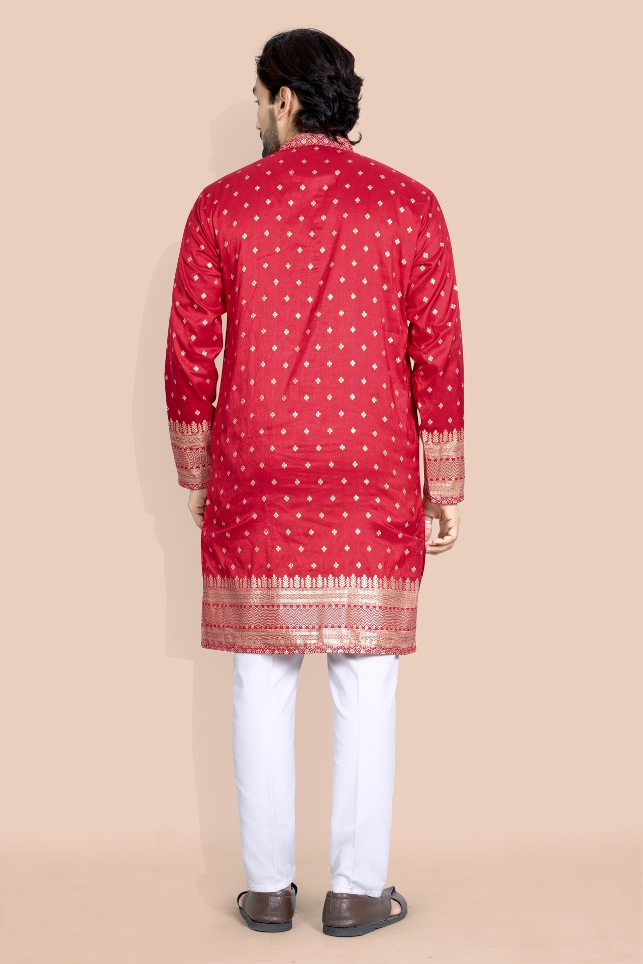 royal red daman jacquard kura