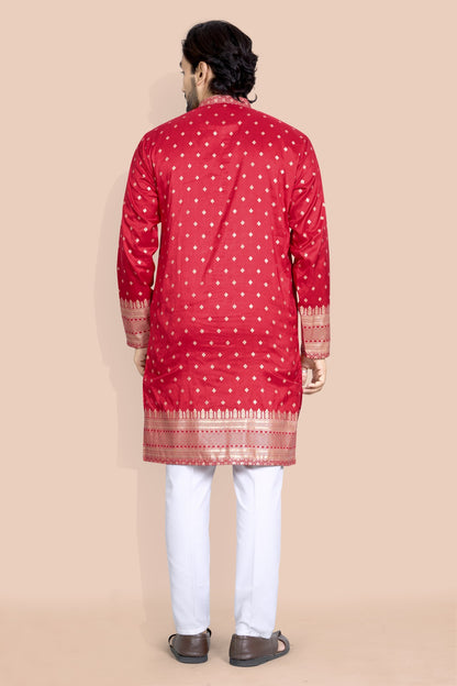royal red daman jacquard kura