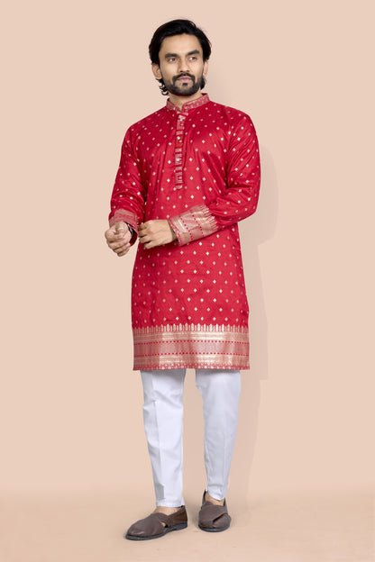 royal red daman jacquard kura