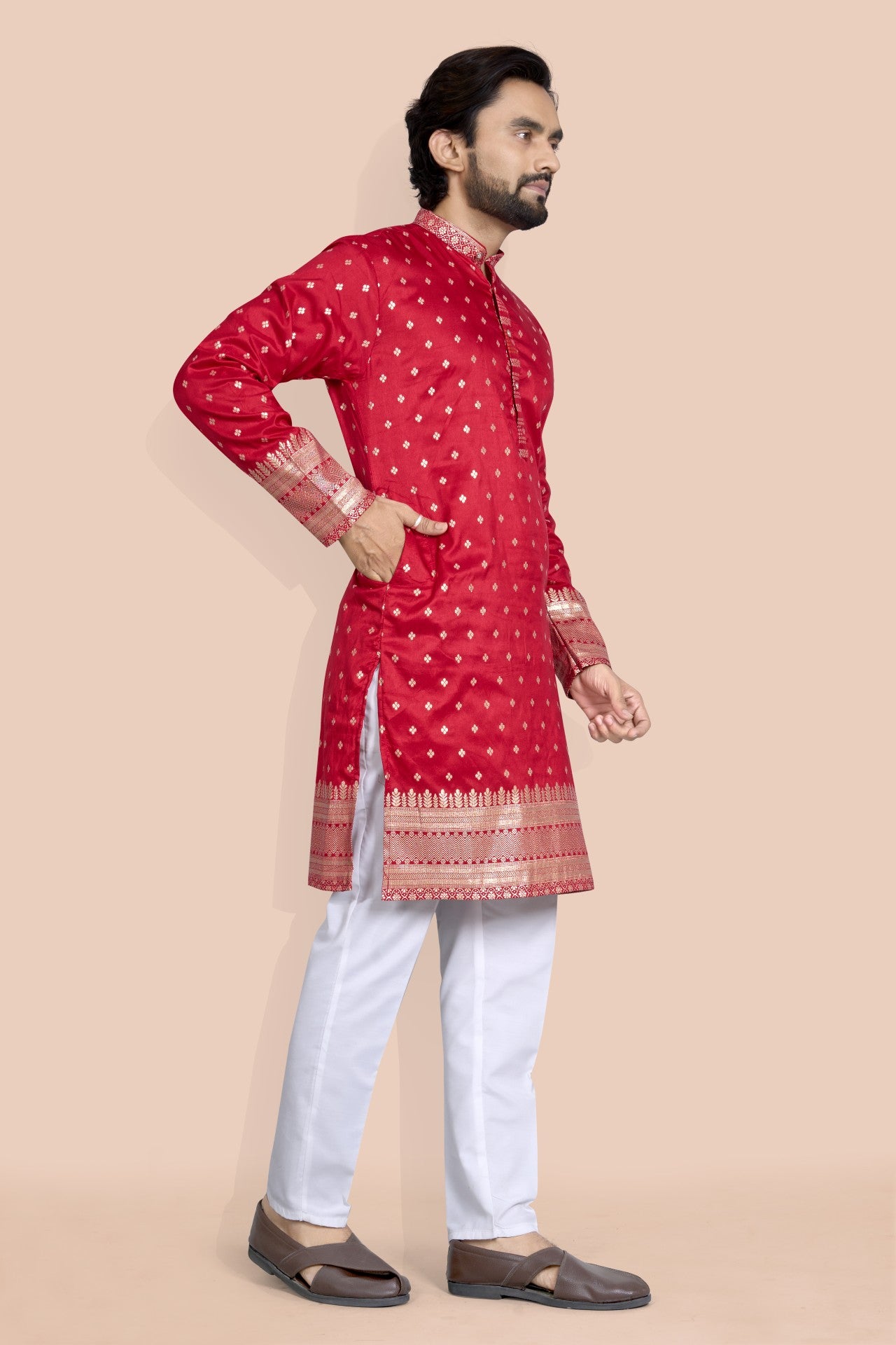 royal red daman jacquard kura