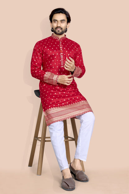royal red daman jacquard kura