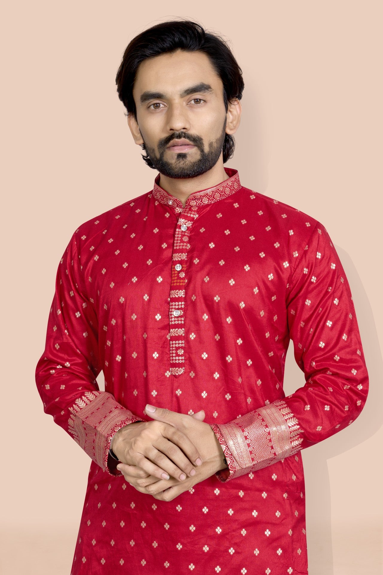 royal red daman jacquard kura