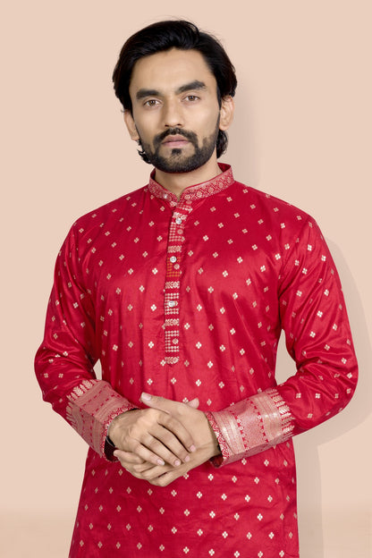 royal red daman jacquard kura